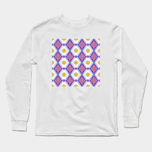 Ikat seamless pattern hand draw design Long Sleeve T-Shirt